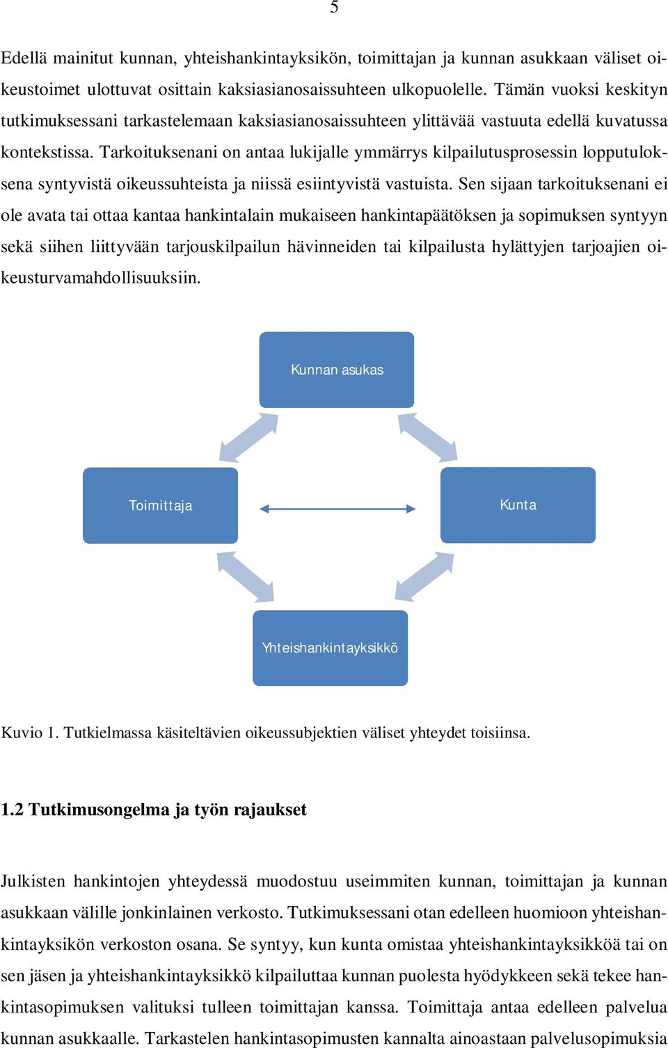 Tarkoituksenani on antaa lukijalle ymmärrys kilpailutusprosessin lopputuloksena syntyvistä oikeussuhteista ja niissä esiintyvistä vastuista.