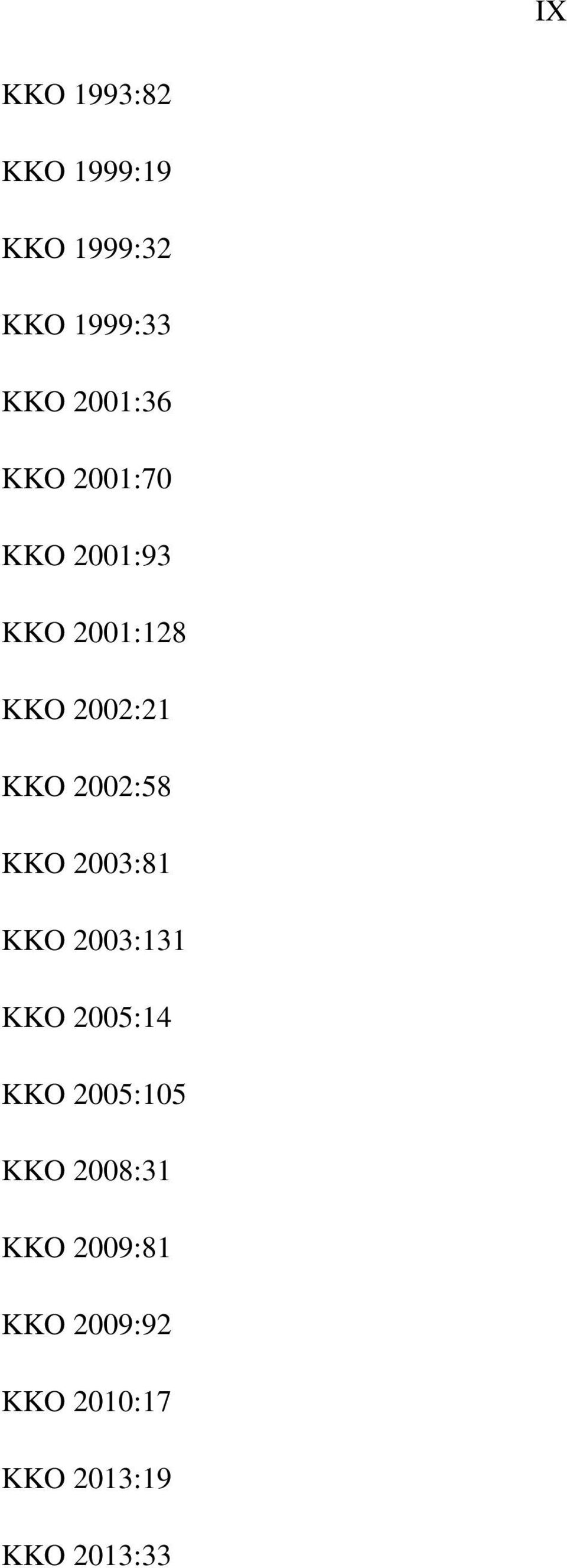 2002:58 KKO 2003:81 KKO 2003:131 KKO 2005:14 KKO 2005:105 KKO