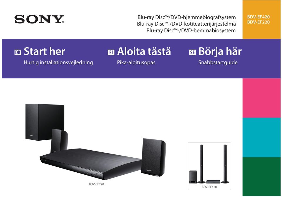 -/DVD-hemmabiosystem BDV-EF420 BDV-EF220 Start her Hurtig