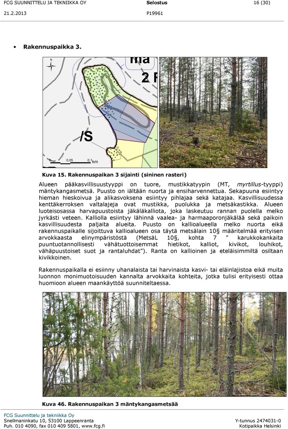 Sekapuuna esiintyy hieman hieskoivua ja alikasvoksena esiintyy pihlajaa sekä katajaa. Kasvillisuudessa kenttäkerroksen valtalajeja ovat mustikka, puolukka ja metsäkastikka.