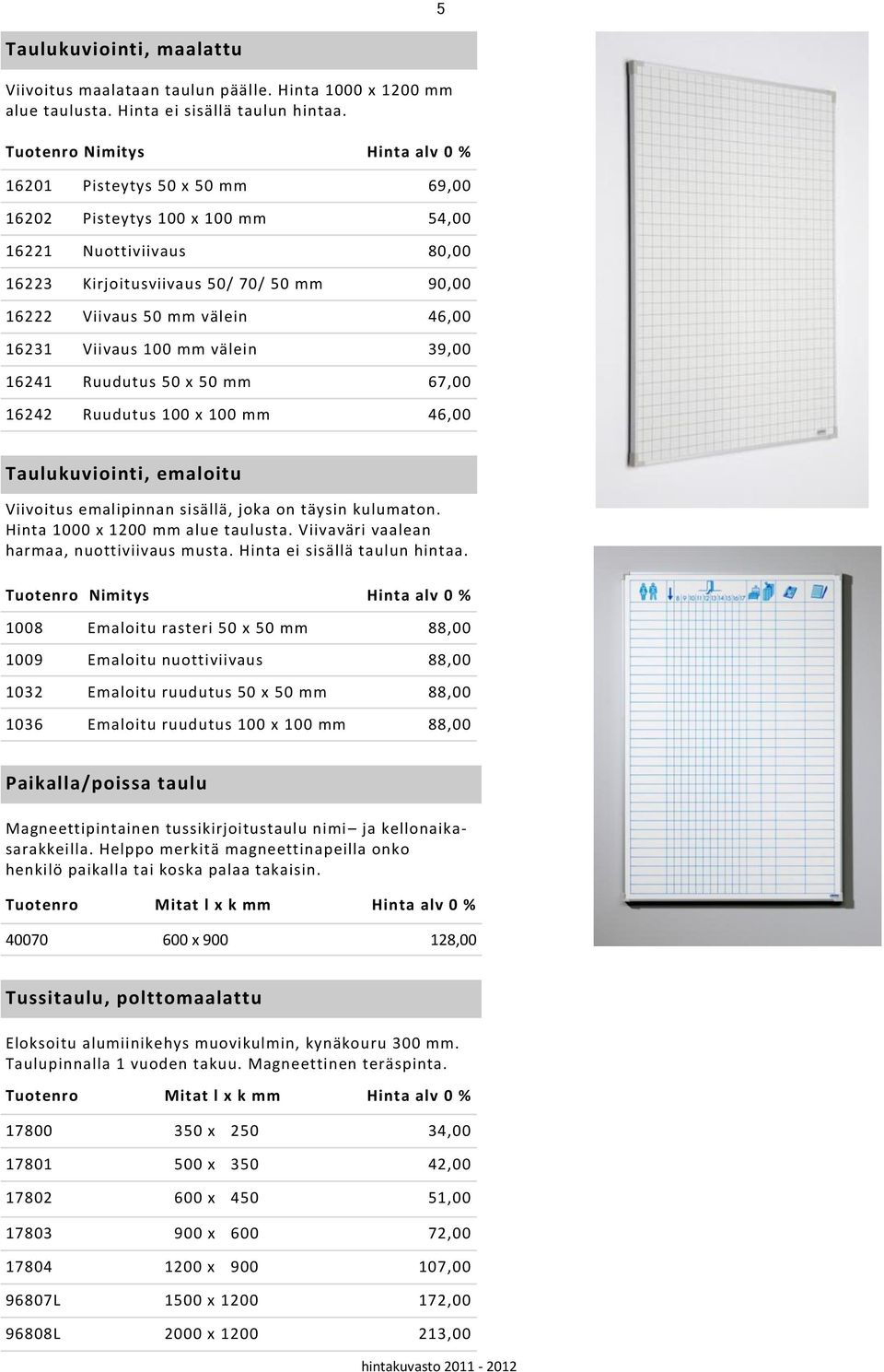 46,00 16231 Viivaus 100 mm välein 39,00 16241 Ruudutus 50 x 50 mm 67,00 16242 Ruudutus 100 x 100 mm 46,00 Taulukuviointi, emaloitu Viivoitus emalipinnan sisällä, joka on täysin kulumaton.