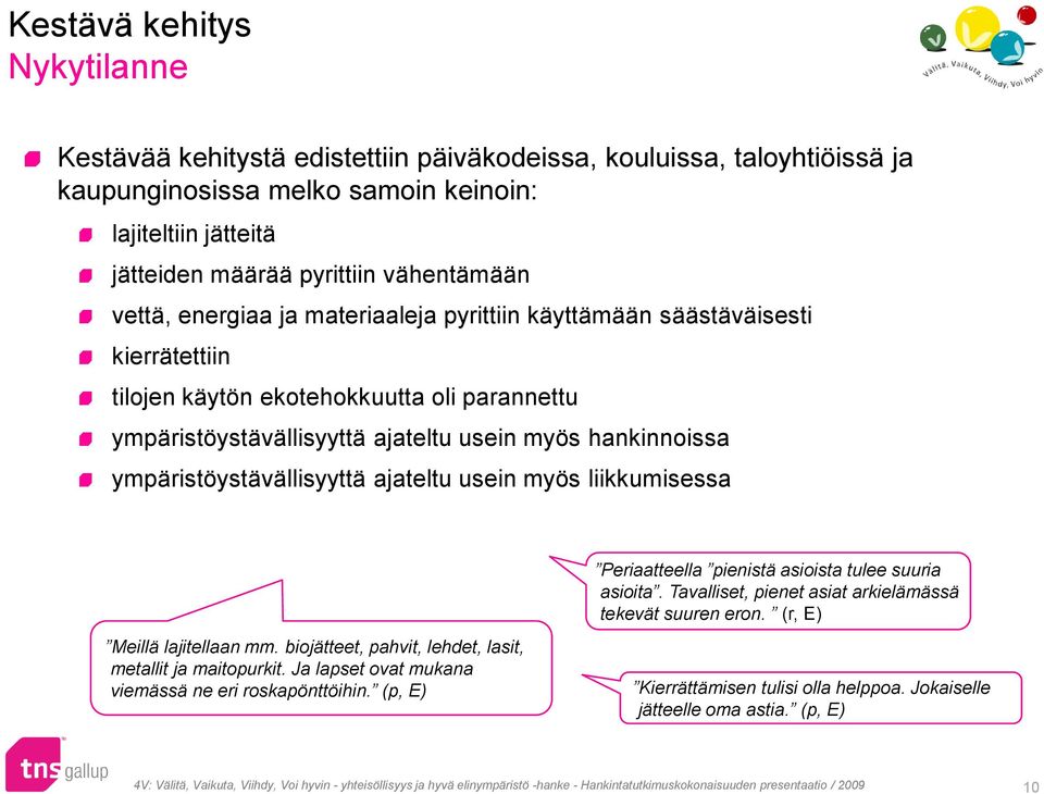 ympäristöystävällisyyttä ajateltu usein myös liikkumisessa Periaatteella pienistä asioista tulee suuria asioita. Tavalliset, pienet asiat arkielämässä tekevät suuren eron.