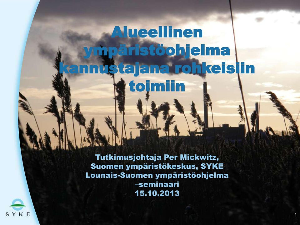 Mickwitz, Suomen ympäristökeskus, SYKE