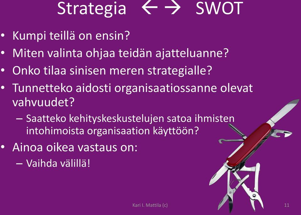 Tunnetteko aidosti organisaatiossanne olevat vahvuudet?