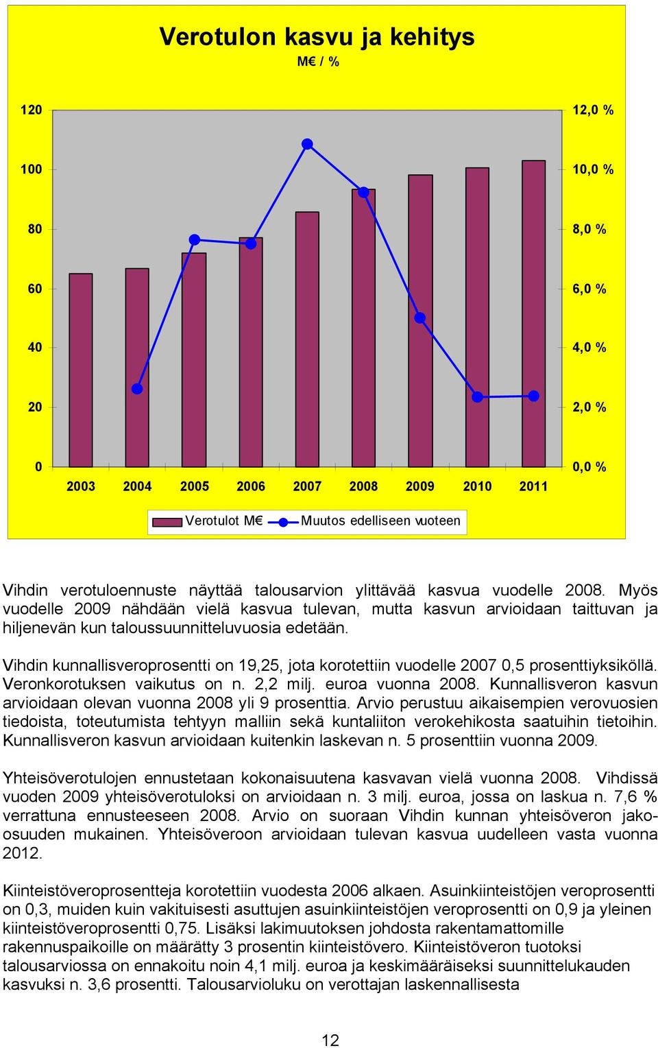 Myös vuodelle 2009 nähdään vielä kasvua tulevan, mutta kasvun arvioidaan taittuvan ja hiljenevän kun taloussuunnitteluvuosia edetään.