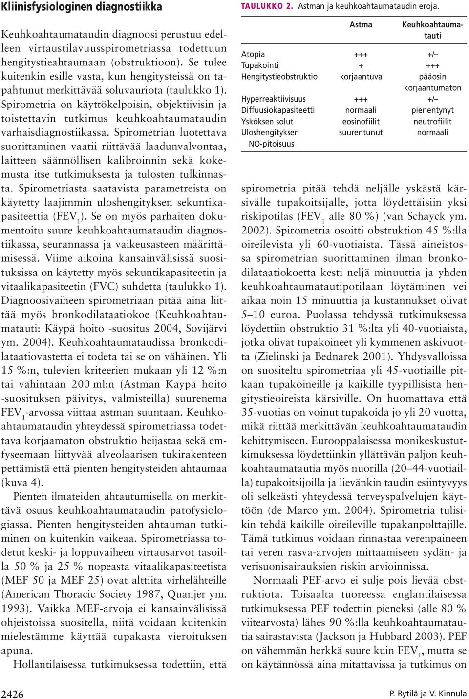 Spirometria on käyttökelpoisin, objektiivisin ja toistettavin tutkimus keuhkoahtaumataudin varhaisdiagnostiikassa.