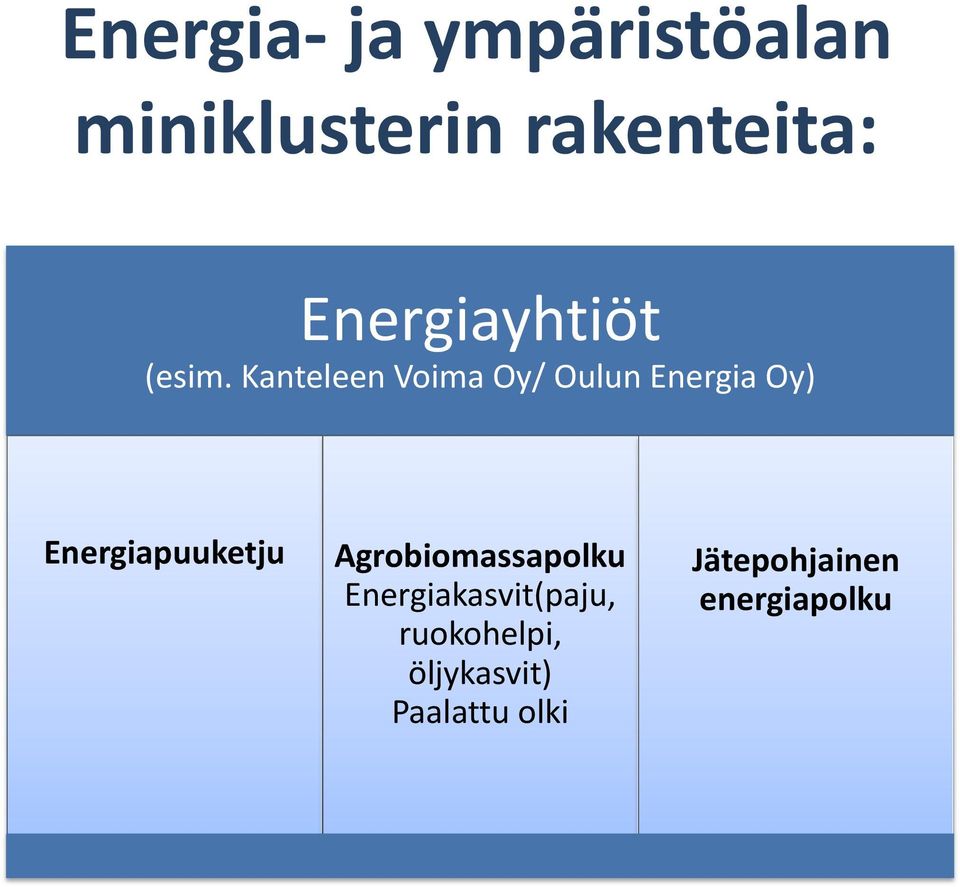 Kanteleen Voima Oy/ Oulun Energia Oy) Energiapuuketju