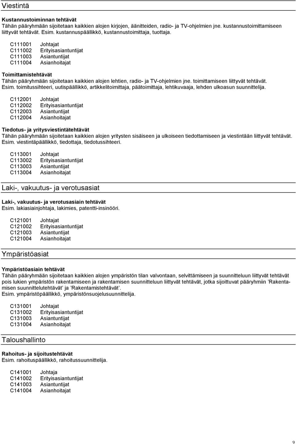 toimittamiseen liittyvät tehtävät. Esim. toimitussihteeri, uutispäällikkö, artikkelitoimittaja, päätoimittaja, lehtikuvaaja, lehden ulkoasun suunnittelija.