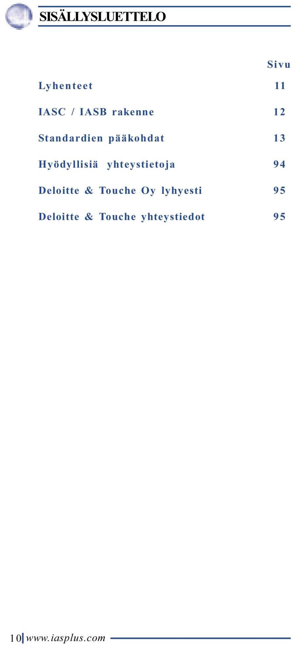 yhteystietoja 94 Deloitte & Touche Oy lyhyesti 95