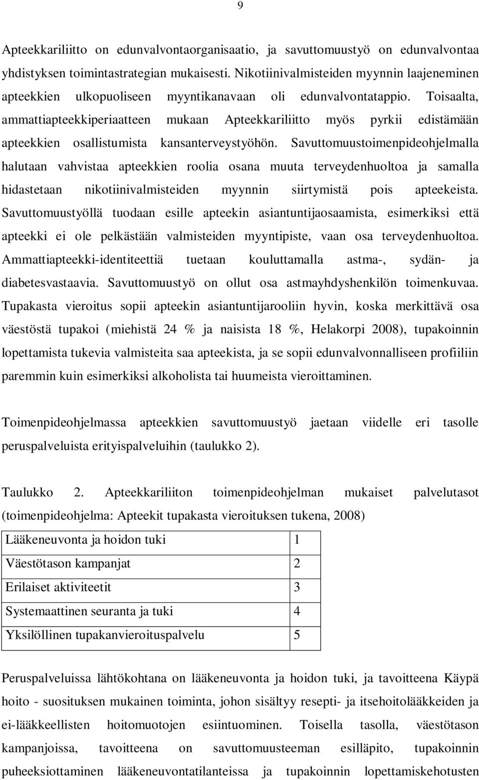 Toisaalta, ammattiapteekkiperiaatteen mukaan Apteekkariliitto myös pyrkii edistämään apteekkien osallistumista kansanterveystyöhön.