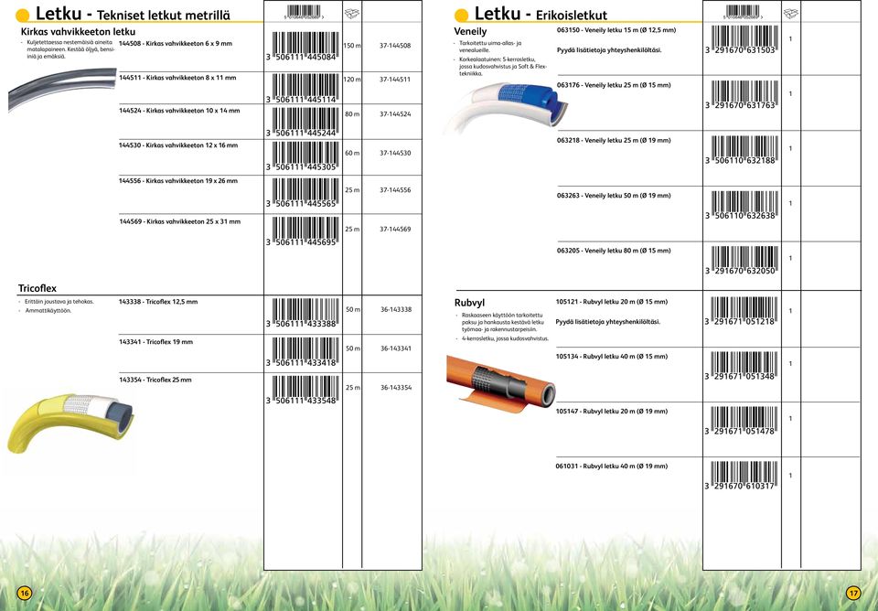 - Korkealaatuinen: 5-kerrosletku, jossa kudosvahvistus ja Soft & Flextekniikka. 063150 - Veneily letku 15 m (Ø 12,5 mm) Pyydä lisätietoja yhteyshenkilöltäsi.