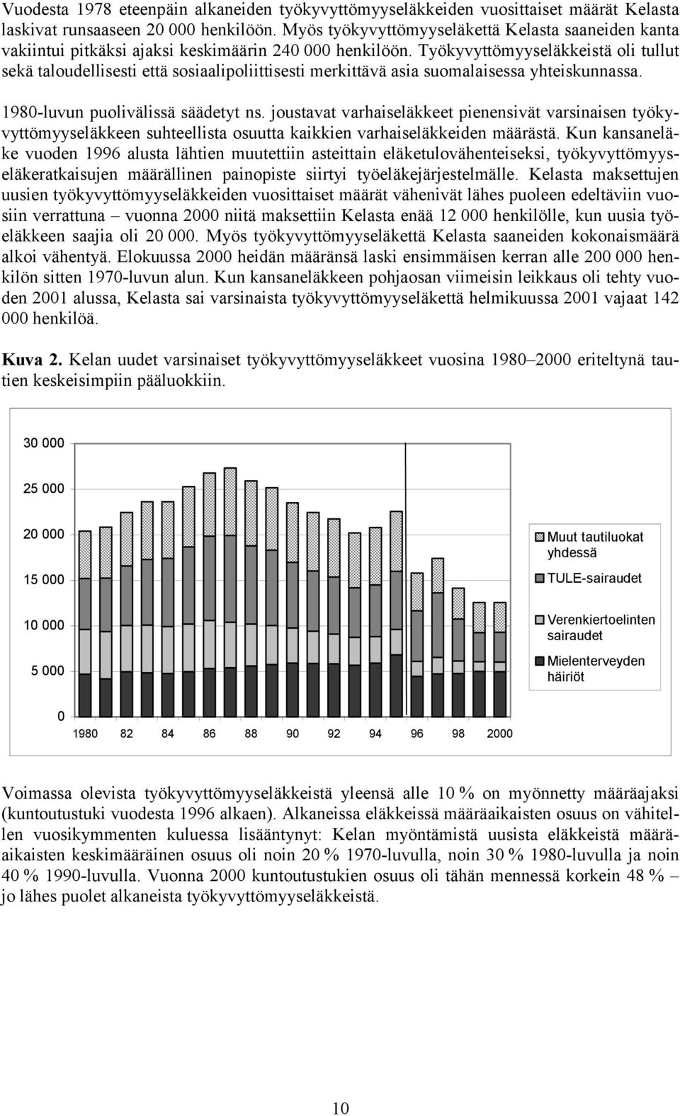 Työkyvyttömyyseläkkeistä oli tullut sekä taloudellisesti että sosiaalipoliittisesti merkittävä asia suomalaisessa yhteiskunnassa. 1980-luvun puolivälissä säädetyt ns.