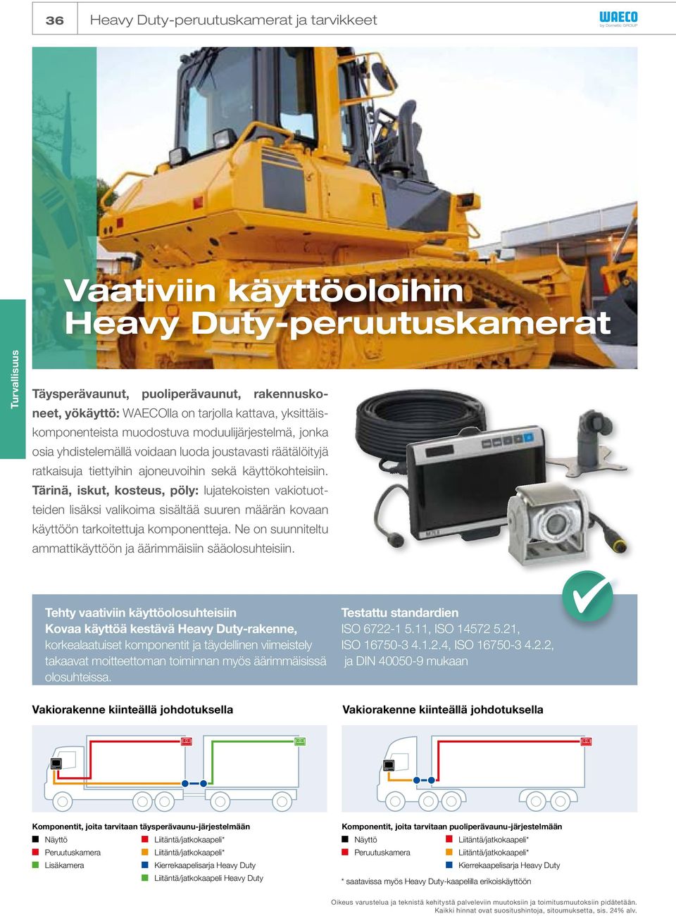 Tärinä, iskut, kosteus, pöly: lujatekoisten vakiotuotteiden lisäksi valikoima sisältää suuren määrän kovaan käyttöön tarkoitettuja komponentteja.