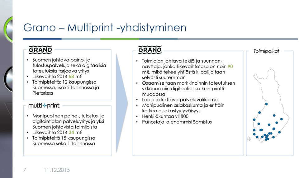 1 Tallinnassa Toimialan johtava tekijä ja suunnannäyttäjä, jonka liikevaihtotaso on noin 90 m, mikä tekee yhtiöstä kilpailijoitaan selvästi suuremman Osaamiseltaan markkinoinnin toteutuksen