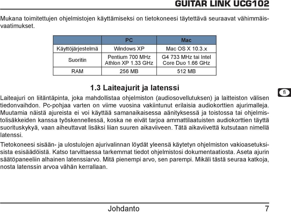 3 Laiteajurit ja latenssi Laiteajuri on liitäntäpinta, joka mahdollistaa ohjelmiston (audiosovellutuksen) ja laitteiston välisen tiedonvaihdon.