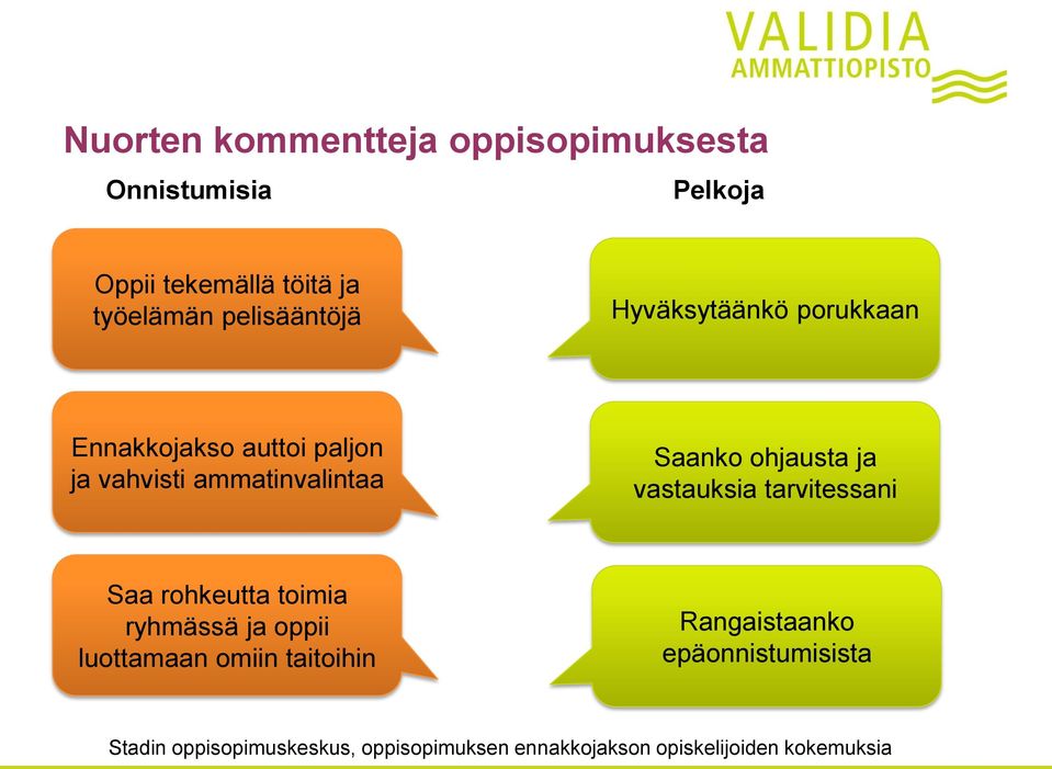 ohjausta ja vastauksia tarvitessani Saa rohkeutta toimia ryhmässä ja oppii luottamaan omiin taitoihin