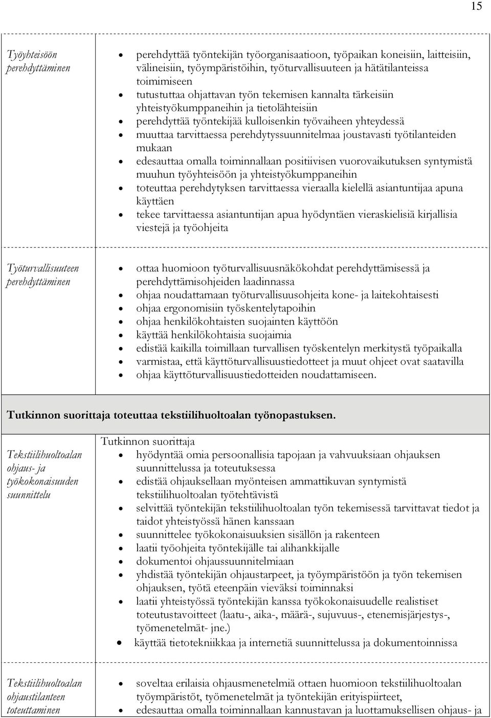 perehdytyssuunnitelmaa joustavasti työtilanteiden mukaan edesauttaa omalla toiminnallaan positiivisen vuorovaikutuksen syntymistä muuhun työyhteisöön ja yhteistyökumppaneihin toteuttaa perehdytyksen