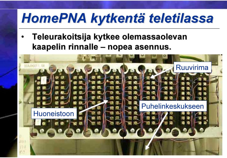 olemassaolevan kaapelin rinnalle
