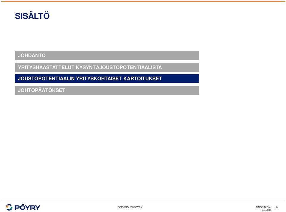 JOUSTOPOTENTIAALIN YRITYSKOHTAISET