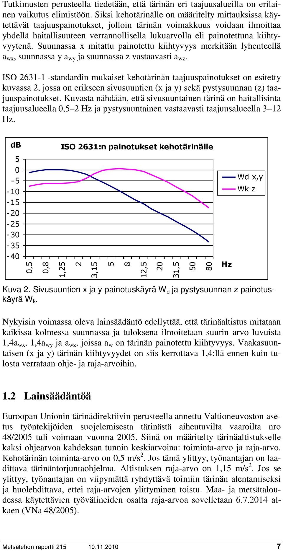 kiihtyvyytenä. Suunnassa x mitattu painotettu kiihtyvyys merkitään lyhenteellä a wx, suunnassa y a wy ja suunnassa z vastaavasti a wz.