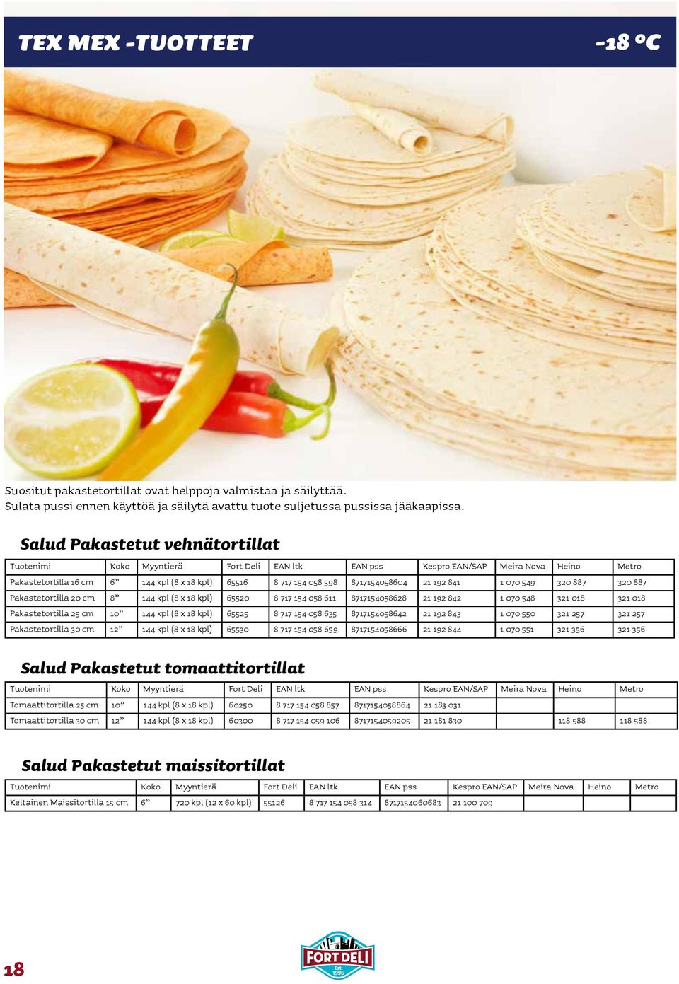 8717154058604 21 192 841 1 070 549 320 887 320 887 Pakastetortilla 20 cm 8 144 kpl (8 x 18 kpl) 65520 8 717 154 058 611 8717154058628 21 192 842 1 070 548 321 018 321 018 Pakastetortilla 25 cm 10 144