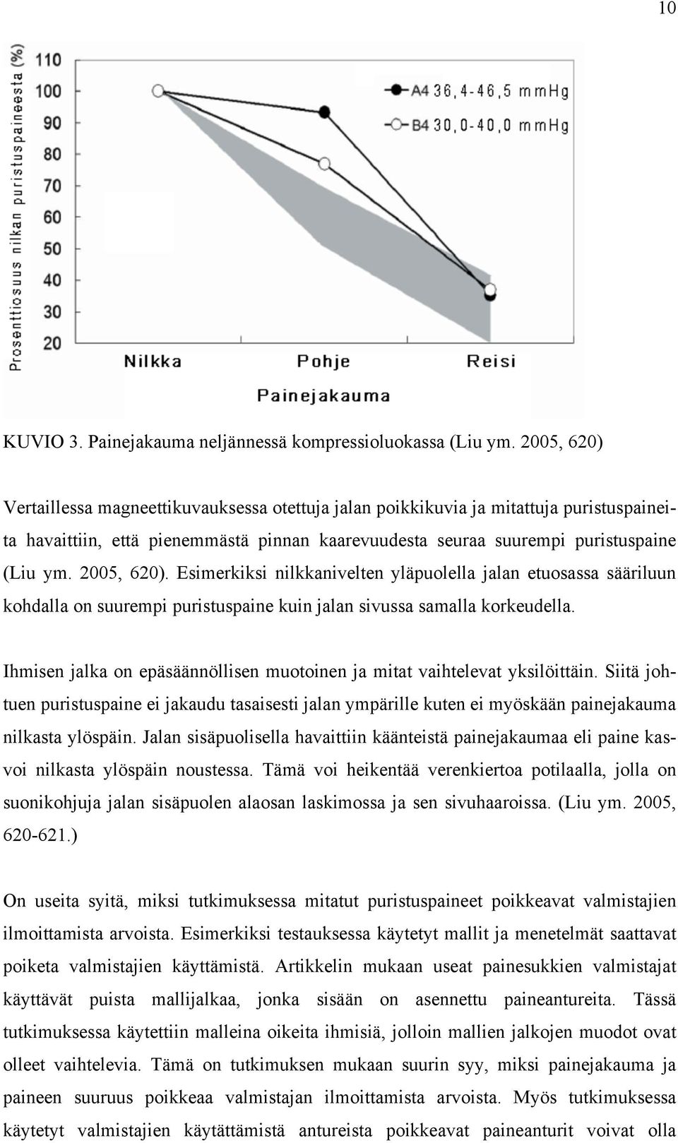 2005, 620). Esimerkiksi nilkkanivelten yläpuolella jalan etuosassa sääriluun kohdalla on suurempi puristuspaine kuin jalan sivussa samalla korkeudella.