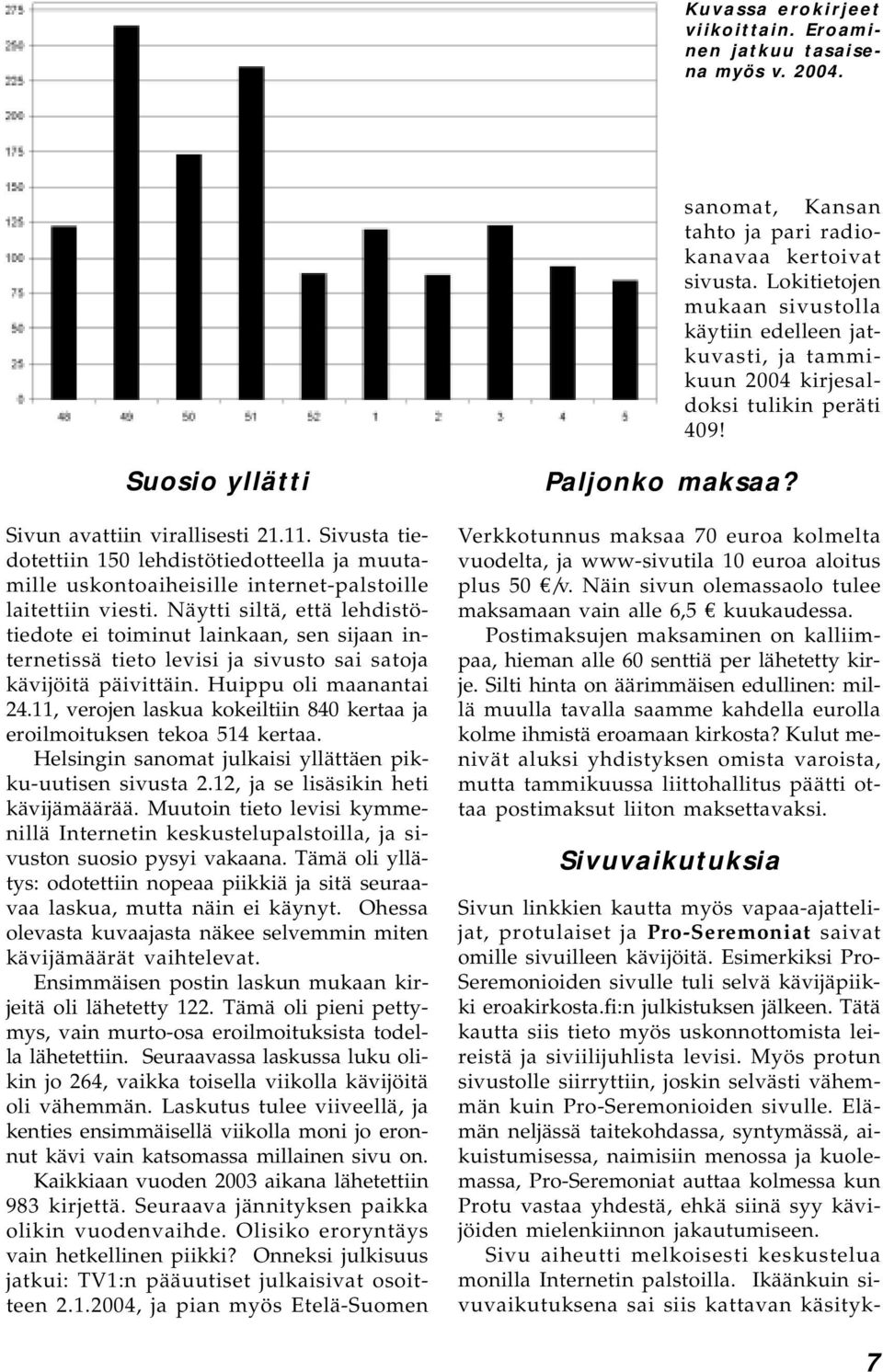 Sivusta tiedotettiin 150 lehdistötiedotteella ja muutamille uskontoaiheisille internet-palstoille laitettiin viesti.