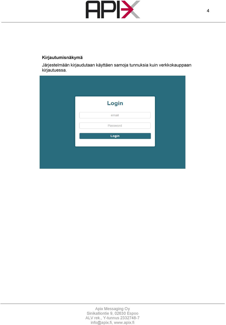 käyttäen samoja tunnuksia