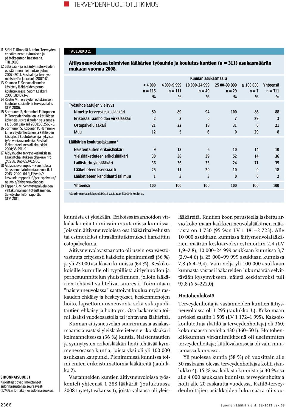 Terveyden edistämisen koulutus sosiaali- ja terveysalalla. STM 2006. 15 Sormunen S, Hemminki E, Koponen P. Terveydenhoitajien ja kätilöiden kokeneisuus raskauden seurannassa.