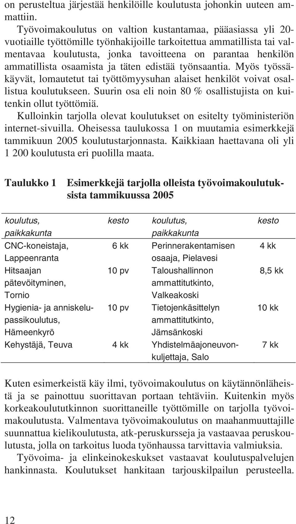 ammatillista osaamista ja täten edistää työnsaantia. Myös työssäkäyvät, lomautetut tai työttömyysuhan alaiset henkilöt voivat osallistua koulutukseen.