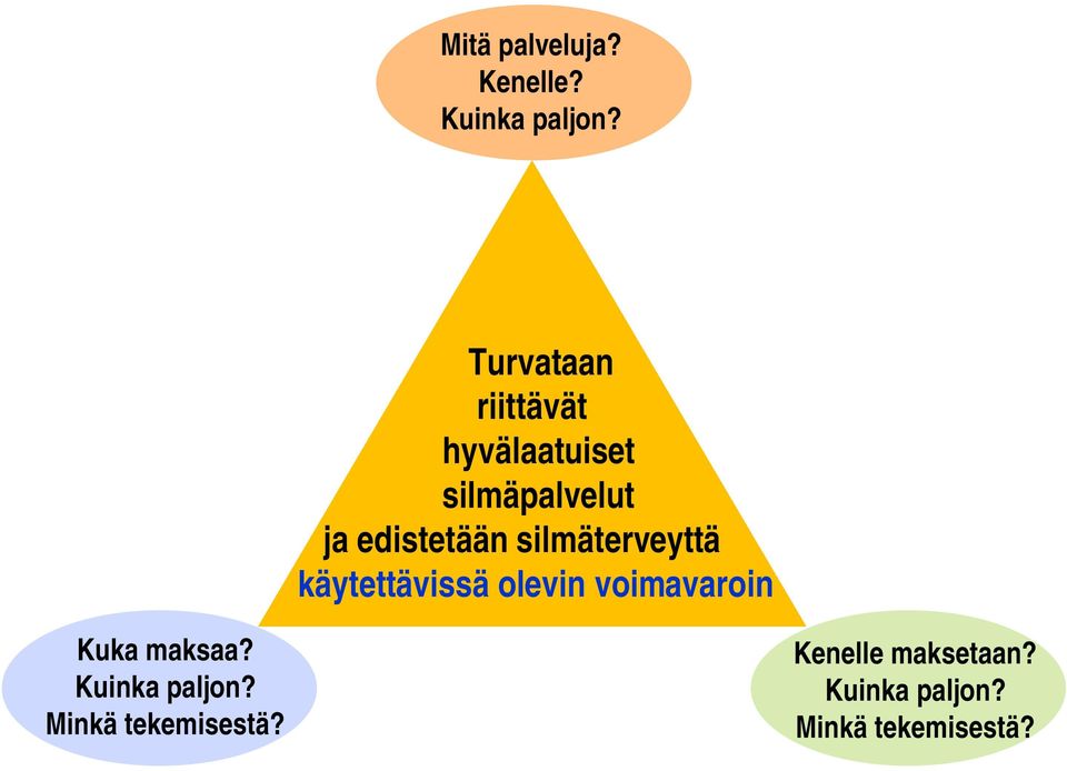 silmäterveyttä käytettävissä olevin voimavaroin Kuka maksaa?