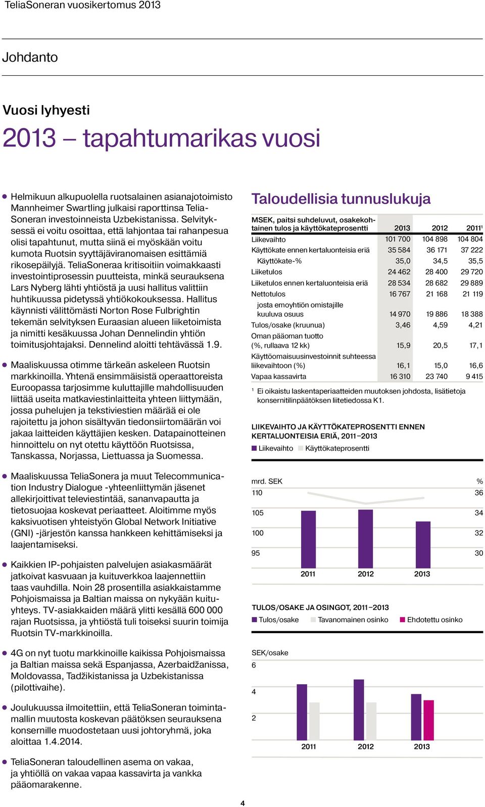 TeliaSoneraa kritisoitiin voimakkaasti investointiprosessin puutteista, minkä seurauksena Lars Nyberg lähti yhtiöstä ja uusi hallitus valittiin huhtikuussa pidetyssä yhtiökokouksessa.