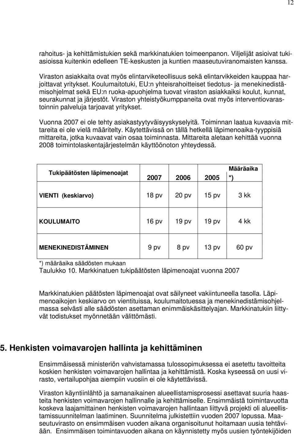 Koulumaitotuki, EU:n yhteisrahoitteiset tiedotus- ja menekinedistämisohjelmat sekä EU:n ruoka-apuohjelma tuovat viraston asiakkaiksi koulut, kunnat, seurakunnat ja järjestöt.