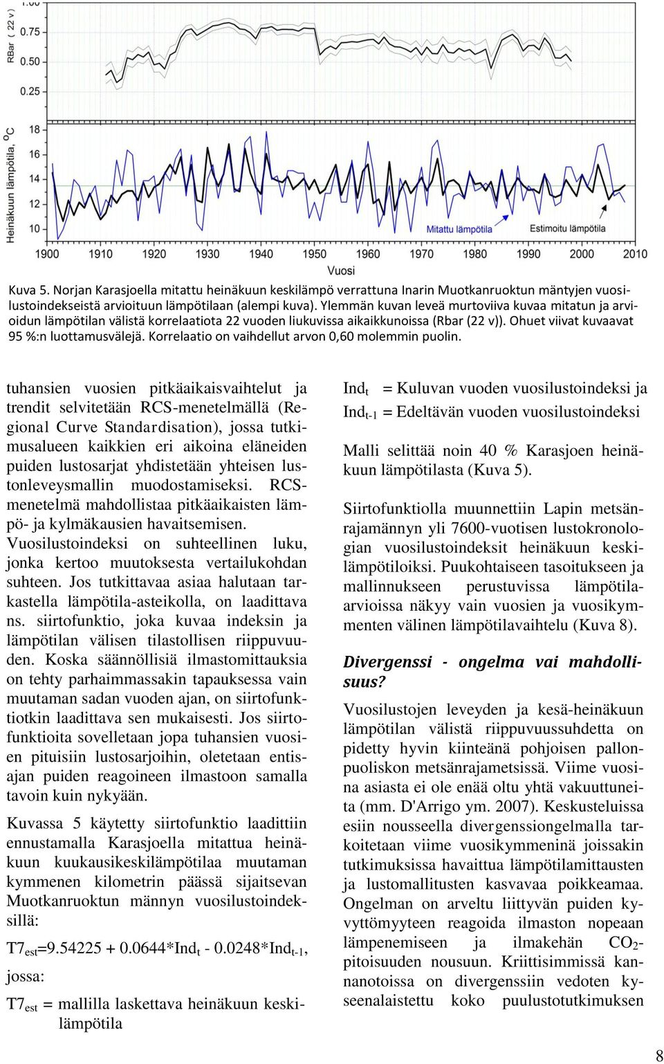 Korrelaatio on vaihdellut arvon 0,60 molemmin puolin.