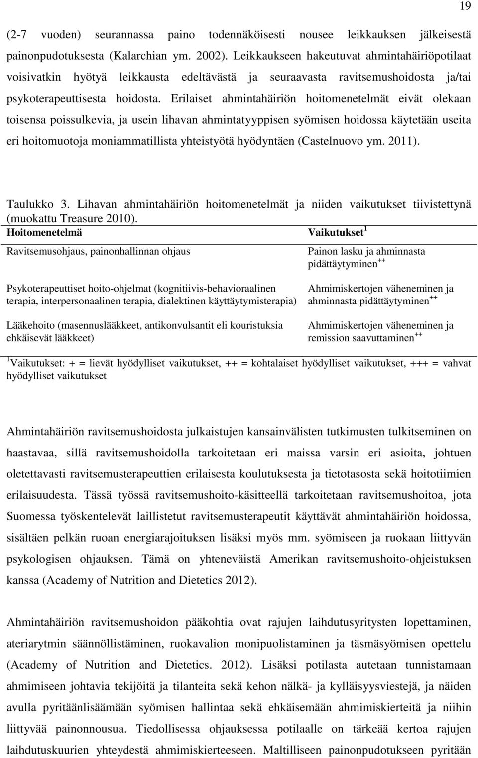 Erilaiset ahmintahäiriön hoitomenetelmät eivät olekaan toisensa poissulkevia, ja usein lihavan ahmintatyyppisen syömisen hoidossa käytetään useita eri hoitomuotoja moniammatillista yhteistyötä