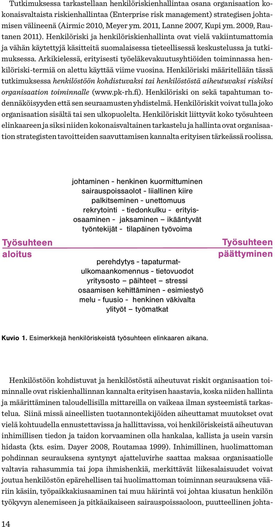 Henkilöriski ja henkilöriskienhallinta ovat vielä vakiintumattomia ja vähän käytettyjä käsitteitä suomalaisessa tieteellisessä keskustelussa ja tutkimuksessa.