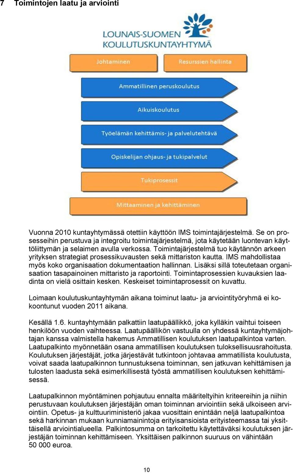 Toimintajärjestelmä tuo käytännön arkeen yrityksen strategiat prosessikuvausten sekä mittariston kautta. IMS mahdollistaa myös koko organisaation dokumentaation hallinnan.