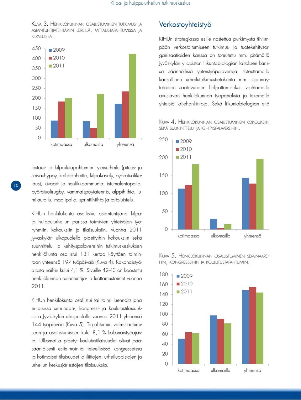 toteutettu mm. pitämällä Jyväskylän yliopiston liikuntabiologian laitoksen kanssa säännöllisiä yhteistyöpalavereja, toteuttamalla kansallinen urheilututkimustietokanta mm.