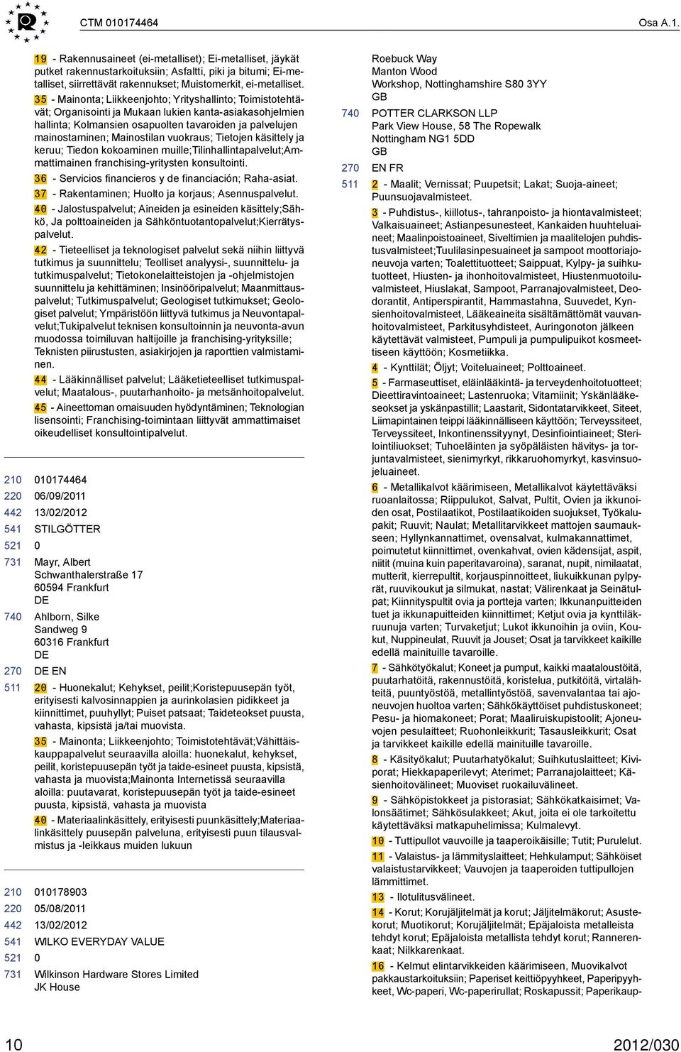 Mainostilan vuokraus; Tietojen käsittely ja keruu; Tiedon kokoaminen muille;tilinhallintapalvelut;ammattimainen franchising-yritysten konsultointi.