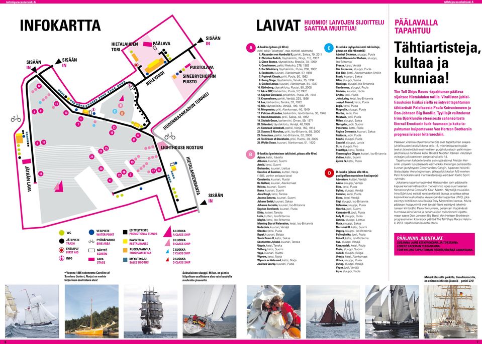 4 HIETALAHDEN TORI 16 C 23 22 B D 18 3 19 11 6 ESITTELYPISTE PROMOTIONAL STANDS RAVTOLA RESTAURANTS RUOKA/KAHVILA FOOD/CAFETERIA MYYNTIKOJU SALES BOOTHS PÄÄLAVA BULEVARDI 17 8 HIETALAHDENRANTA A