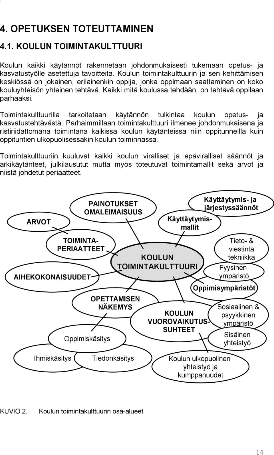 Kaikki mitä koulussa tehdään, on tehtävä oppilaan parhaaksi. Toimintakulttuurilla tarkoitetaan käytännön tulkintaa koulun opetus- ja kasvatustehtävästä.