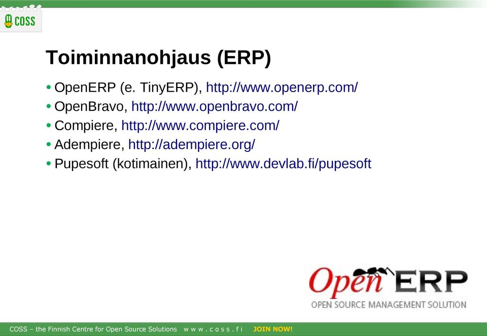 com/ Compiere, http://www.compiere.