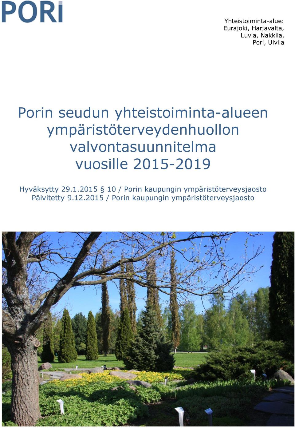 valvontasuunnitelma vuosille 2015