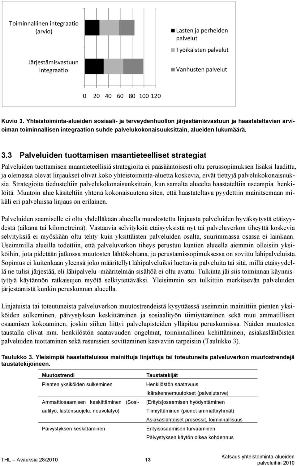 3 Palveluiden tuottamisen maantieteelliset strategiat Palveluiden tuottamisen maantieteellisiä strategioita ei pääsääntöisesti oltu perussopimuksen lisäksi laadittu, ja olemassa olevat linjaukset