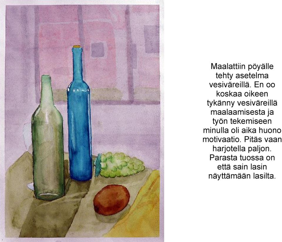 työn tekemiseen minulla oli aika huono motivaatio.