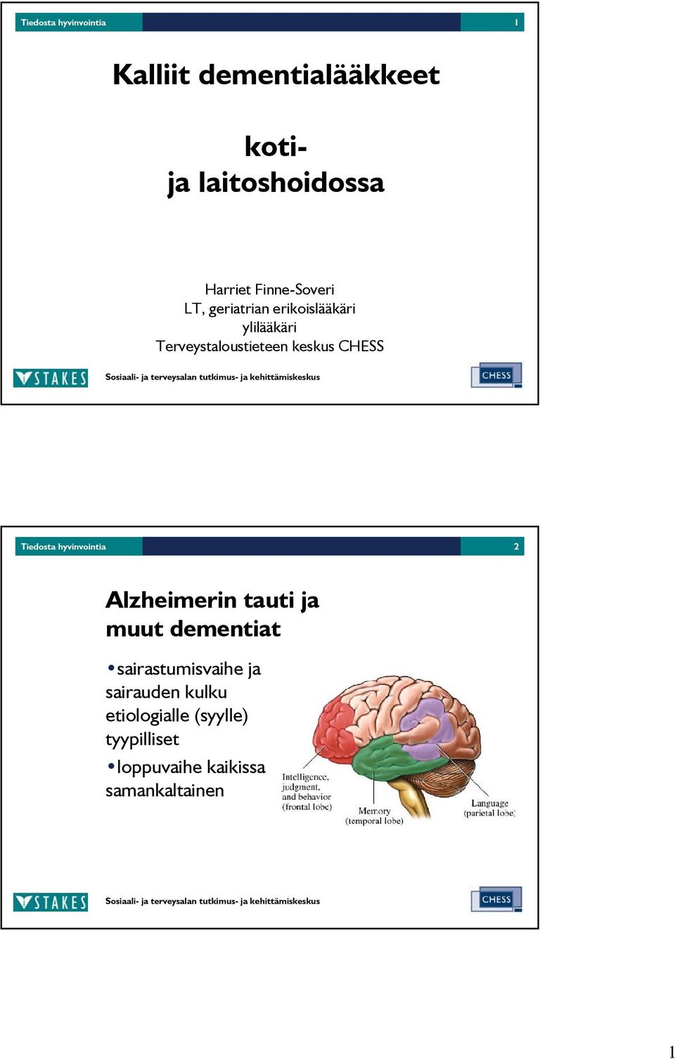 CHESS Tiedosta hyvinvointia 2 Alzheimerin tauti ja muut dementiat sairastumisvaihe