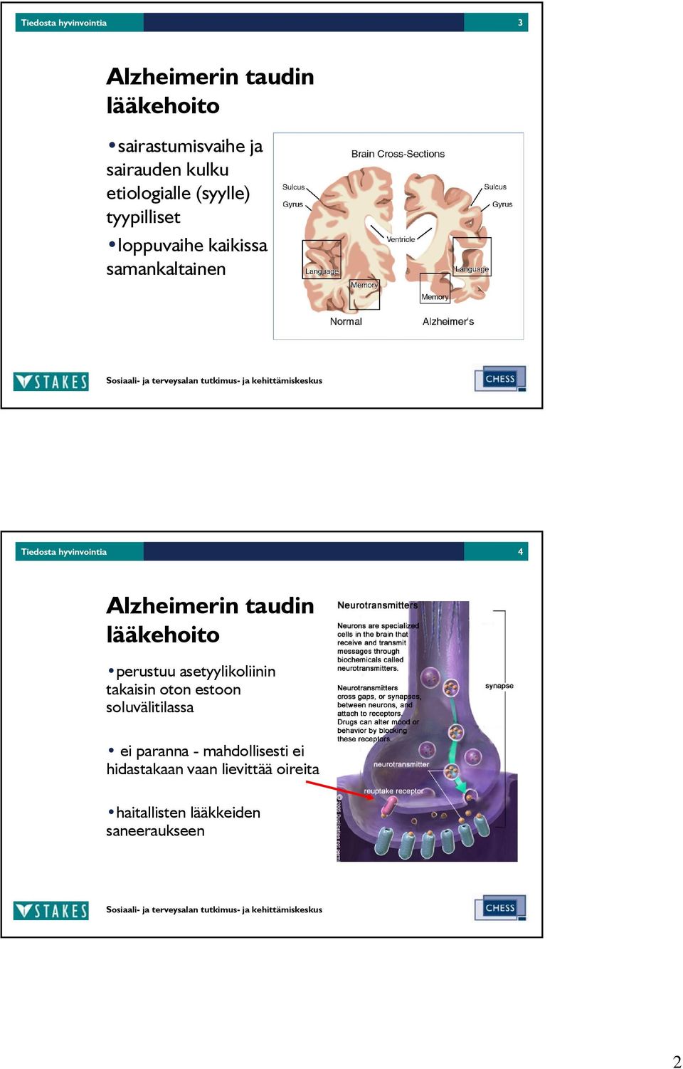 Alzheimerin taudin lääkehoito perustuu asetyylikoliinin takaisin oton estoon soluvälitilassa