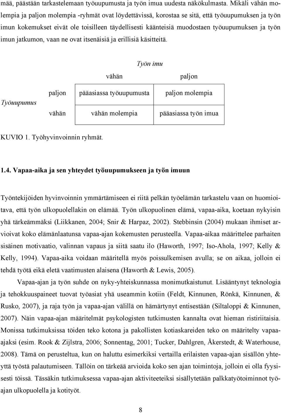 työuupumuksen ja työn imun jatkumon, vaan ne ovat itsenäisiä ja erillisiä käsitteitä.