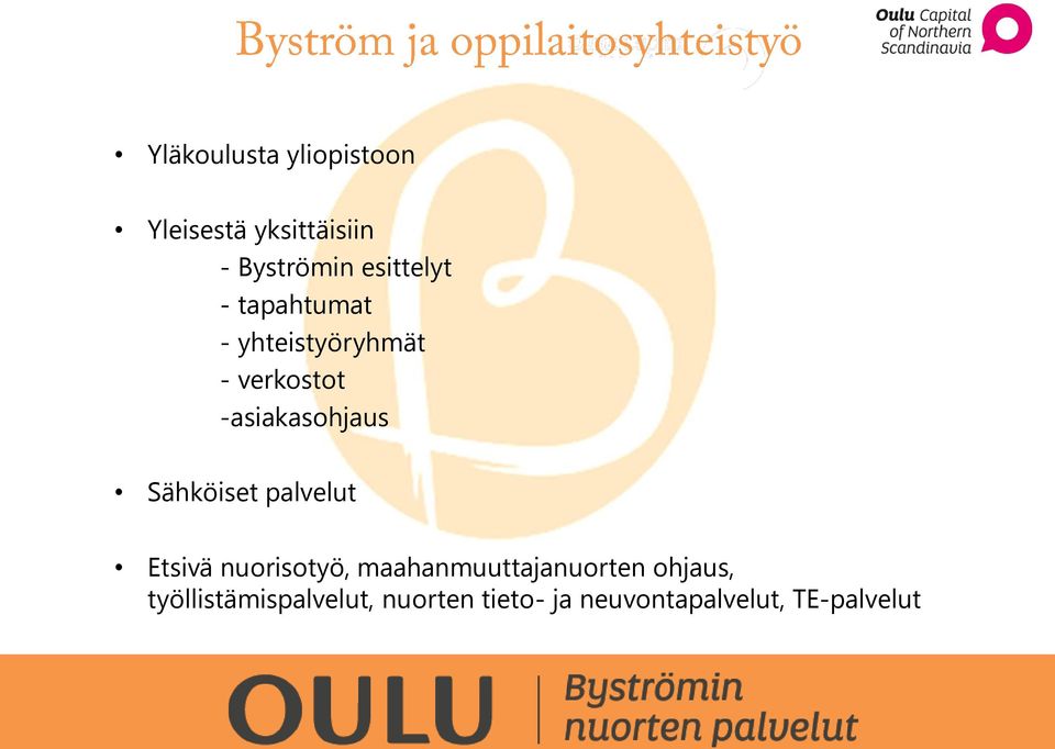 -asiakasohjaus Sähköiset palvelut Etsivä nuorisotyö,