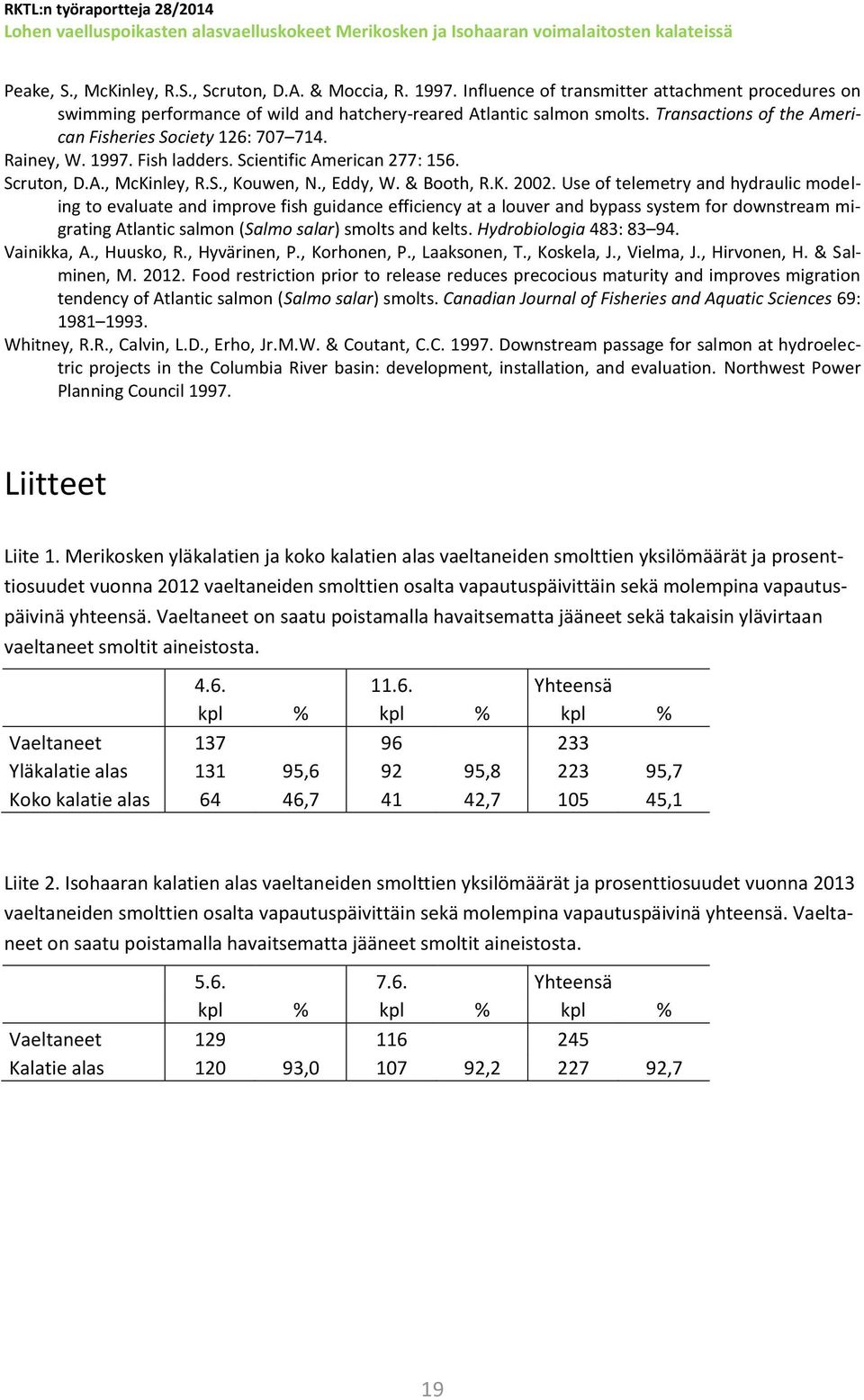 Use of telemetry and hydraulic modeling to evaluate and improve fish guidance efficiency at a louver and bypass system for downstream migrating Atlantic salmon (Salmo salar) smolts and kelts.